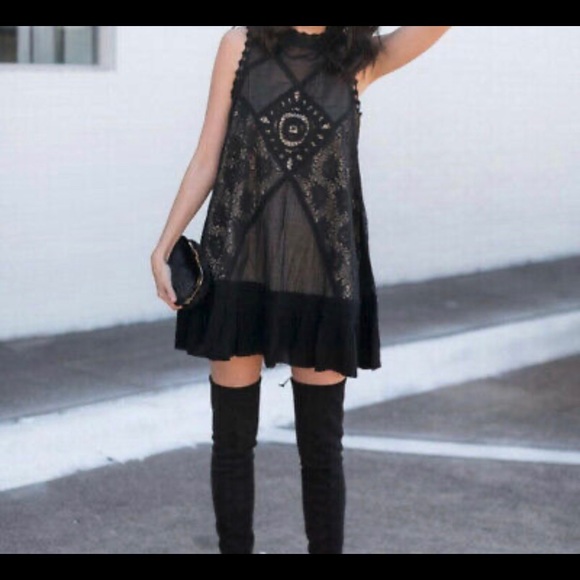 Free People Angel Lace Open Back Shift Dress - S - Picture 2 of 12